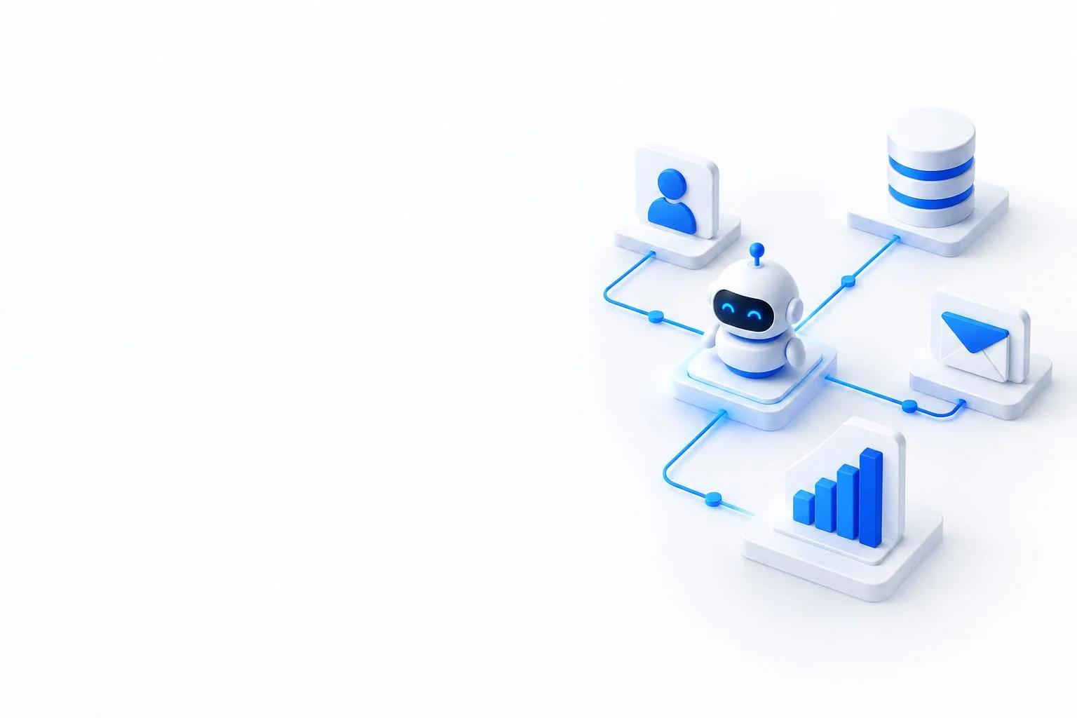 Connected AI assistant, customer records, reporting and follow-up workflows